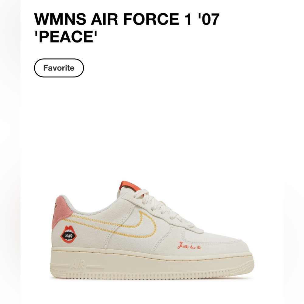 Nike Wmns Air Force 1 '07 'Peace size 7